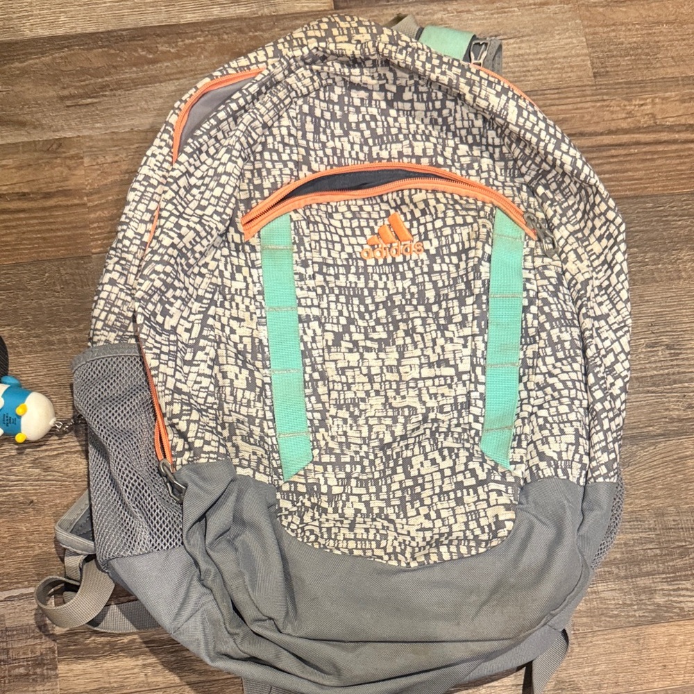 Adidas Mosaic Gray and Teal Backpack